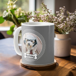 Caneca De Café Cão Osso e Cinza Foto Pet Frame