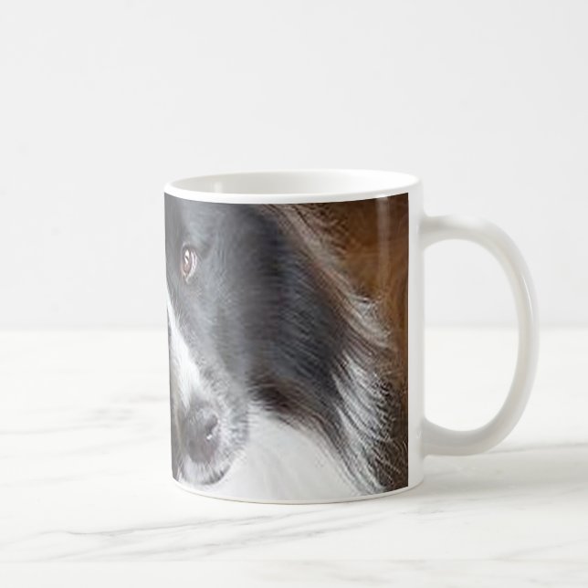 Caneca De Café cão-pasteleiro-do-pântano preto e branco (Direita)