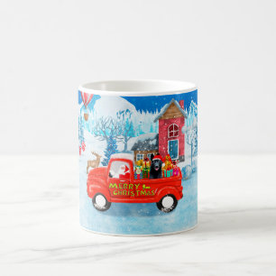 Caneca De Café Cão Pastor Alemão Caminhão de Entrega de Natal Nev