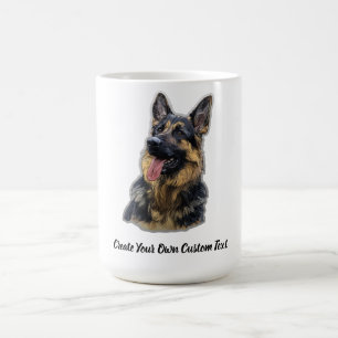 Caneca De Café Cão Pastor Alemão Crie Seu Próprio Texto Personali