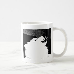Caneca De Café Cão peludo bonito do branco do Samoyed