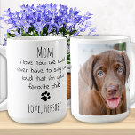 Caneca De Café Cão Personalizado Cachorro Personalizado Foto Pet<br><div class="desc">Surpreenda a mãe do cão esta Dia de as mães ou o seu aniversário ou qualquer ocasião com esta super fofa canalha da mãe. "Mãe... Eu adoro como nós nem temos que dizer em voz alta que eu sou seu filho favorito" Faz um presente perfeito do cachorro! Personalize com a...</div>