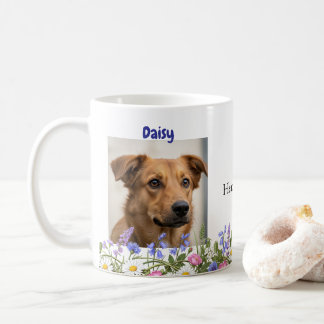 Caneca De Café Cão Personalizado ou Nome de Foto de Gato Pet Love