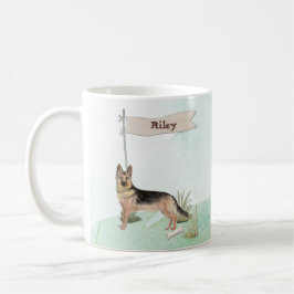 Caneca De Café Cão Pet do German shepherd de Nome Personalizado