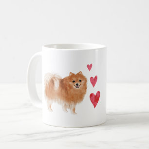 Caneca De Café Cão Pomerano com Nome de Pet Personalizado