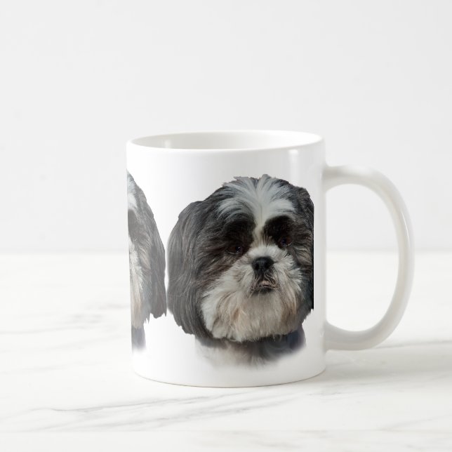 Caneca De Café Cão preto e branco de Shih Tzu (Direita)