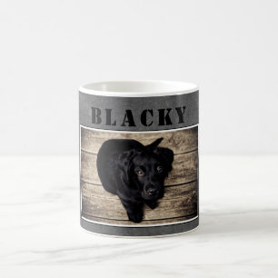 Caneca De Café Cão Puppy Pet Photo e Name Chalkboard