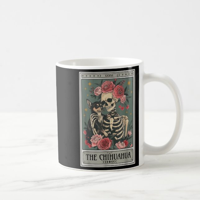 Caneca De Café Cão Retro Chihuahua Amante Lua Halloween , Mulher (Direita)