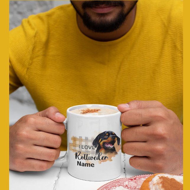 Caneca De Café Cão Rottweiler Pet Coffee Mug (Criador carregado)