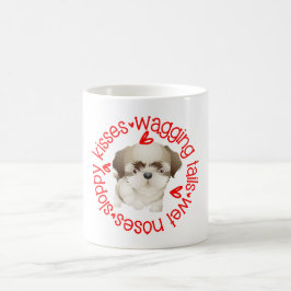 Caneca De Café Cão Shi Tzu, bonito, beijos desleixados