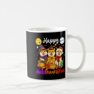 Caneca De Café Cão Shiba Natal Dia de Ação de Graças Feliz Hallow