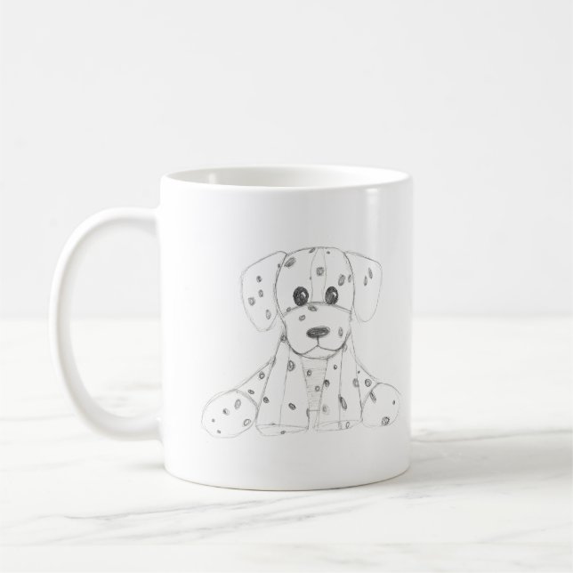 Caneca De Café cão simples miúdos preto branco dalmatite (Esquerda)