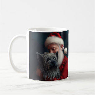 Caneca De Café Cão Terrier Skye com Papai Noel Natal Festivo