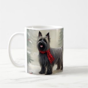 Caneca De Café Cão Terrier Skye na Neve Natal