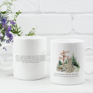 Caneca De Café Cão Vlcak Tchecoslovaco em Aquarela   Raça Rara