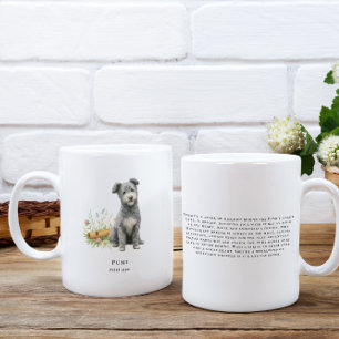 Caneca De Café Cão Watercolor Pumi Raça Rara