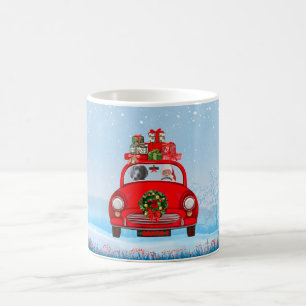 Caneca De Café Cão Weimaraner no carro com Papai Noel