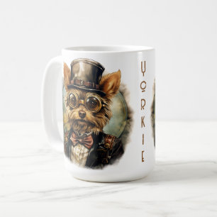 Caneca De Café Cão Yorkshire Terrier Steampunk