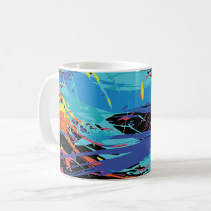 Caneca De Café Caos Colorido: Salpicos e Linhas