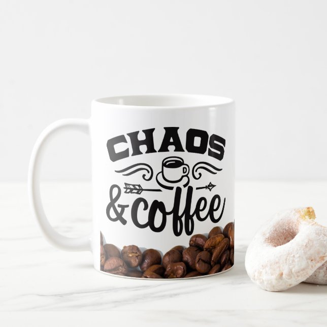 Caneca De Café Caos e Café (Com Donut)