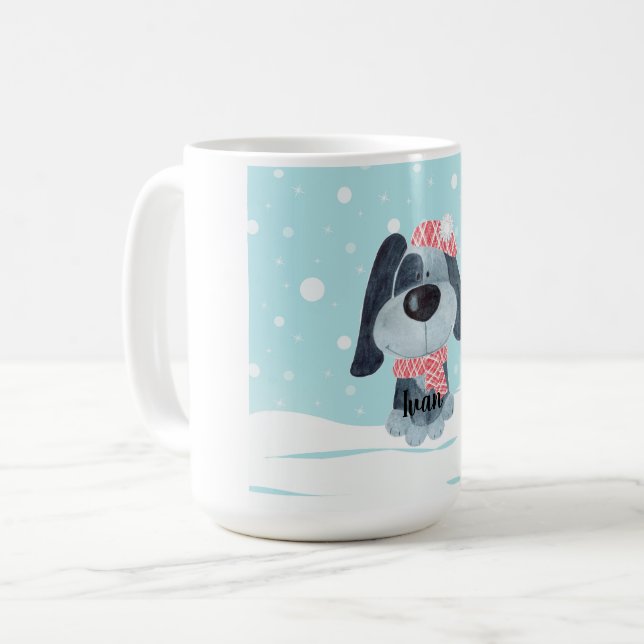 Caneca De Café Cãozinho bonito, bebê (Frente Esquerda)