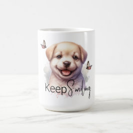 Caneca De Café Cãozinho Bonito Continue Sorrindo Cãozinho Persona