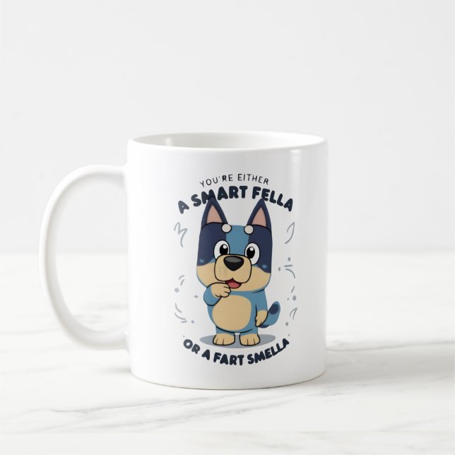 Caneca De Café Cãozinho-depravado - Smart Fella ou Fart Smella (Esquerda)
