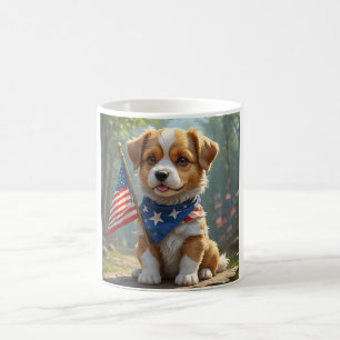 Caneca De Café Cãozinho giro 4 de julho