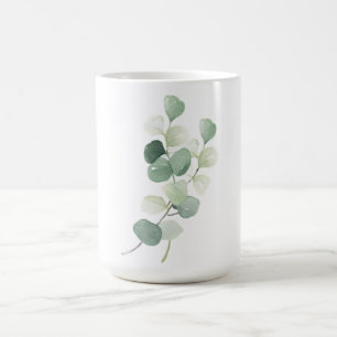 Caneca De Café Capa de Edredão Folhas de Eucalipto Verde Pastel