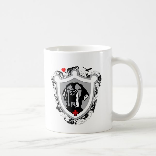 Caneca De Café Capa de Great Dane preto branco (Direita)