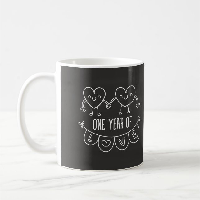 Caneca De Café Capa de Mão Desenhada Chalboard 1rua Aniversário M (Esquerda)