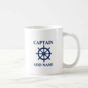 Caneca De Café Capa de Roda com Capitão ou Nome do Barco