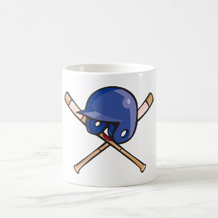 Caneca De Café Capacete de Baseball e Bats
