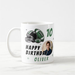 Caneca De Café Capacete de Bola de Futebol Foto Cartoon Aniversár