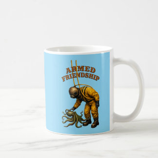 Caneca De Café Capacete de mergulhador vintage acariciando um gra