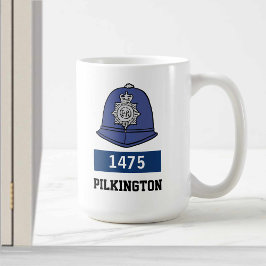 Caneca De Café Capacete de Polícia do Reino Unido - Adicionar Núm