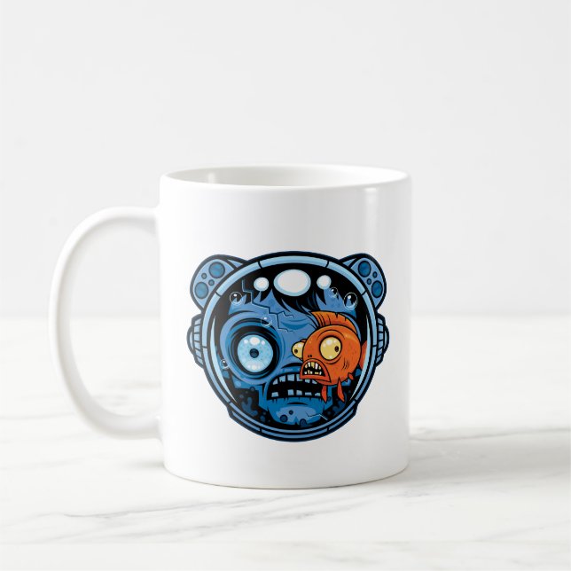 Caneca De Café Capacete do Astronauta Fishbowl Zombie (Esquerda)