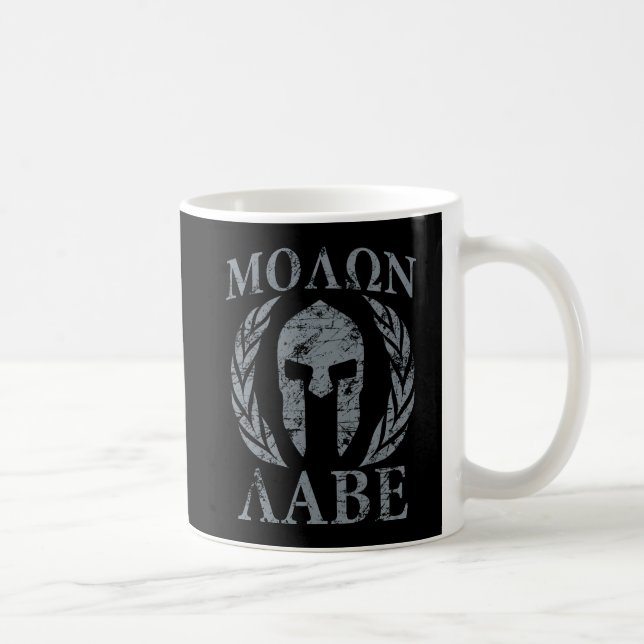Caneca De Café Capacete espartano do Grunge de Molon Labe (Direita)