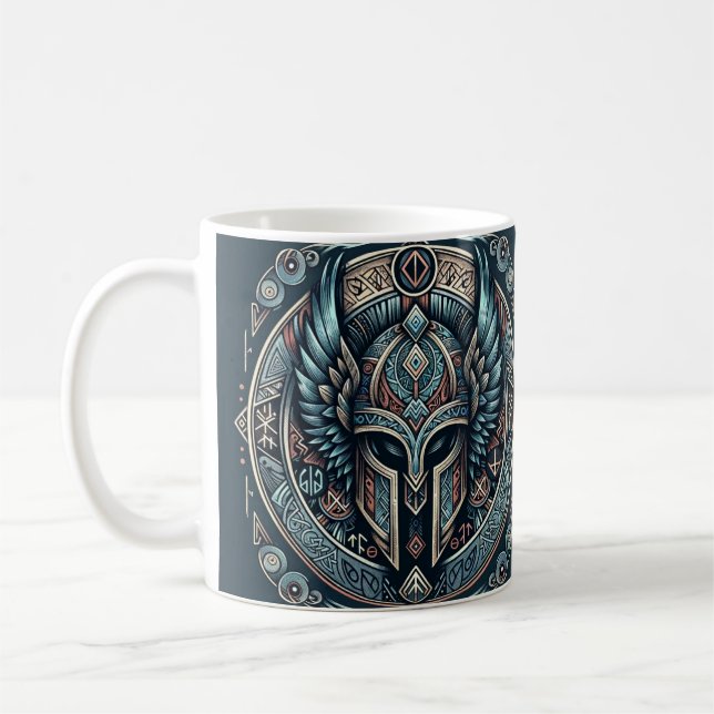 Caneca De Café Capacete Mystic Viking Rune (Esquerda)