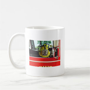 Caneca De Café Capacetes de Bombeiros Dentro do Caminhão de Bombe