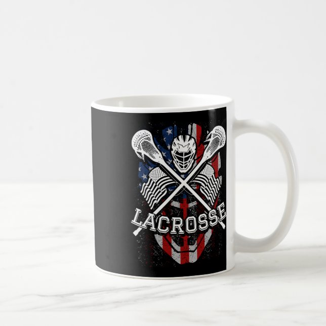 Caneca De Café Capacetes De Lacrosse E Sticks (Direita)