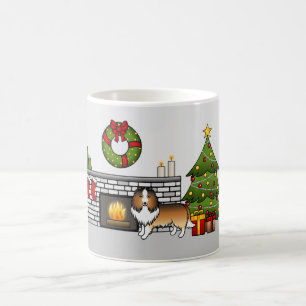 Caneca De Café Capacitar Cachorro De Sheepdog Shetland Numa Sala 