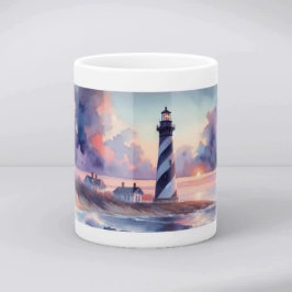 Caneca De Café Cape Hatteras Lighthouse at Sunset Coastline