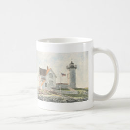 Caneca De Café Cape Neddick Lighthouse Watercolor