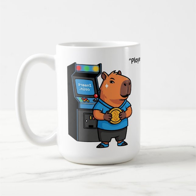 Caneca De Café Capibara Arcade Gamer Water Bottle (Esquerda)