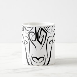 Caneca De Café Capim/ovelha, tribal, preto e branco