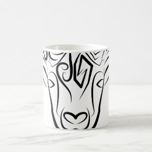 Caneca De Café Capim/ovelha, tribal, preto e branco