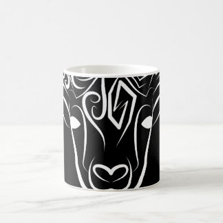 Caneca De Café Capim/ovelha, tribal, preto e branco