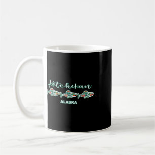 Caneca De Café Capital da pesca do salmão da arte nativa do Alasc