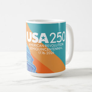 Caneca De Café Capital dos 250 Anos de EUA - Celebração da Améric